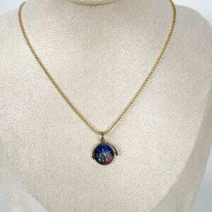 Marc Jacobs I Love You Spinning Pendant Necklace 18K Gold Plated Ball Chain